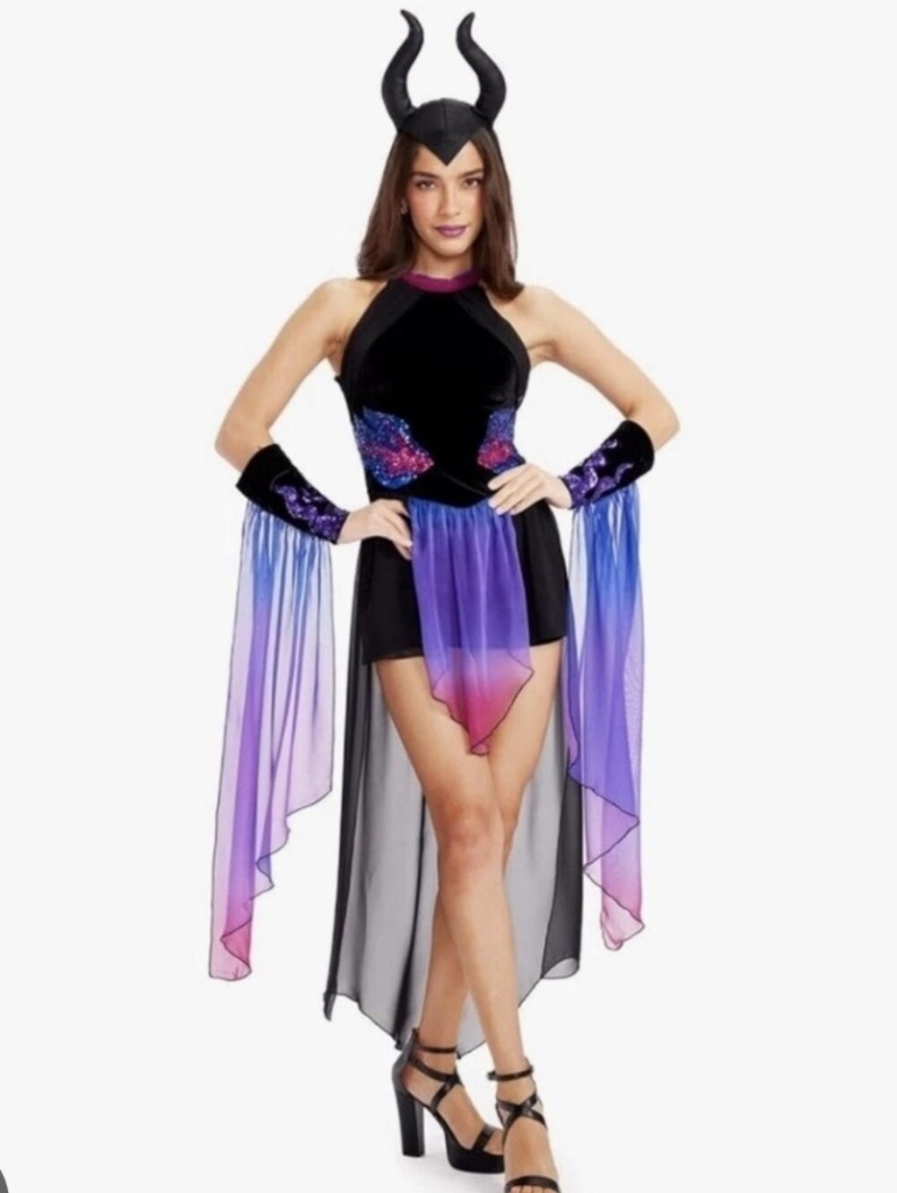 NWT Tipsy Elves Sorceress Maleficent Costume Halloween Sz xs Romper